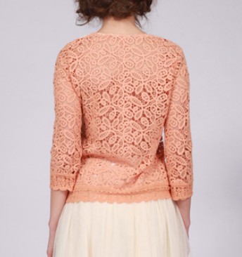 orange lace women blouses - Click Image to Close
